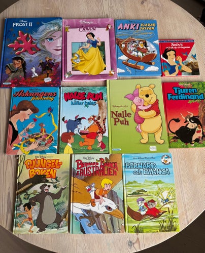 Disney bokpaket Frost Nalle Puh Snövit Törnrosa Böcker Bok Barn Läsa