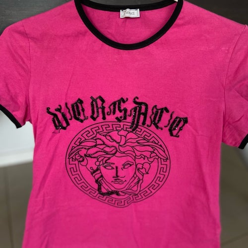Versace rosa t-shirt, storlek S/M