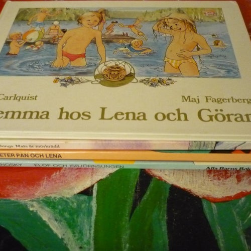 BOK, 4 STYCKEN BARNBÖCKER, ELOF OCH ISBJÖRNSUNGEN, PETER PAN OCH LENA, MATS ÄR M