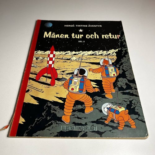 Tintin #8 - Månen Tur och Retur del 2, 1a upplagan, fint skick! VG+