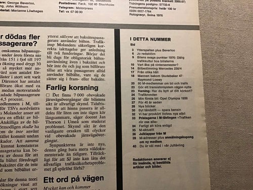 MOTOR NR 26 1976 MERCEDES 230,RAYMOND LOEWY,VOLVO ELBIL FAMILJEN SHELL I SPÅNGA