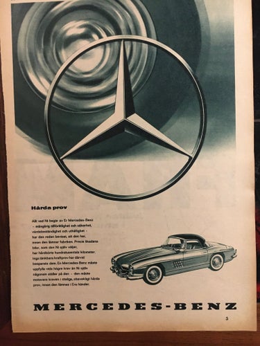 Mercedes-Benz 300 SL Annons 1960
