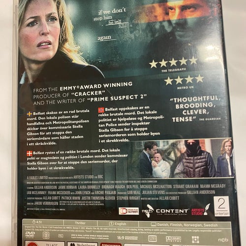 DVD The Fall Gillian Anderson British Crime 3 Disc TOPPSKICK