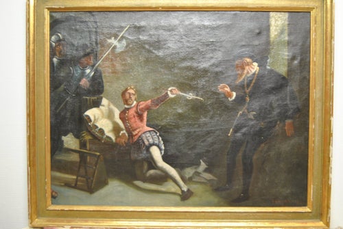 Gustaf Olof Cederström "Mordet på Nils Sture" från 1880 Unik kopia fr.1902-4 Läs