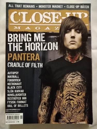 Close Up Magazine 2010 nr 125 Pantera Autopsy Madball Forbidden Black City Slöa