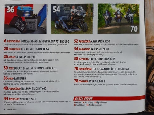 Allt om MC nr 1 2021: Triumph Trident 660, Kawasaki KX250 + Z1300