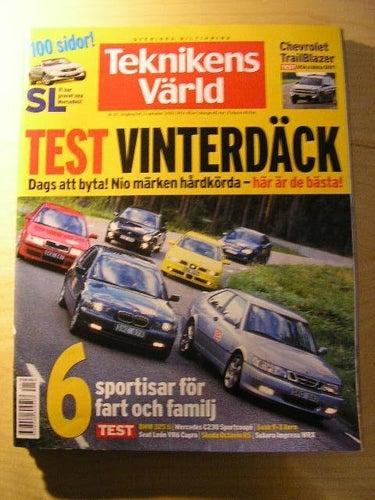 TEKNIKENS VÄRLD NR 21 2001 TEST: SKODA OCTAVIA RS , SAAB 9-3 AERO, M.FL.