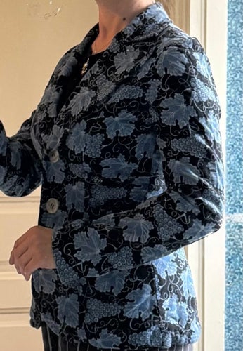 Vintage Anna modeller svart, blå kavaj, storlek 38 (obs liten i storlek)