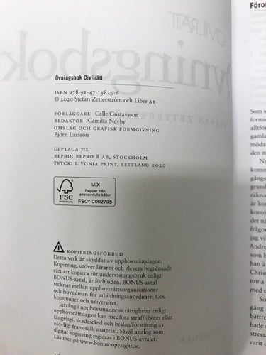 Civilrätt Övningsbok av Stefan Zetterström, 7e upplagan