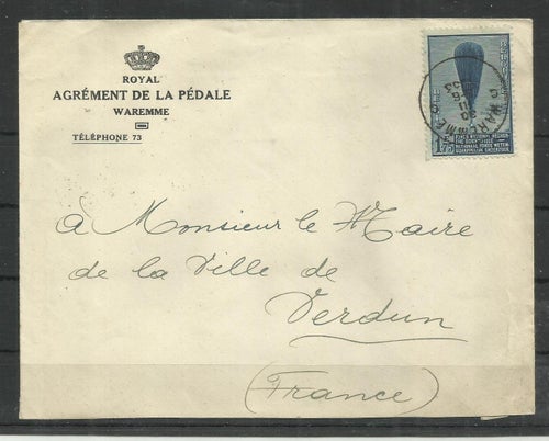 1933.- Belgien - Brev till Frankrike - Luftskip