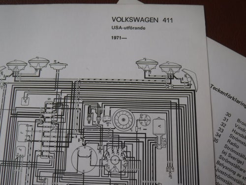 Elschema till Volkswagen 411 USA-utförande, 1971.