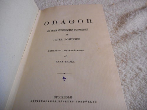 Odågor av Peter Rosegger (inb) sv 1:a 1906
