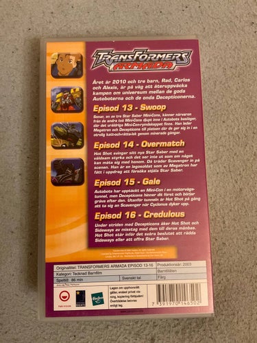Transformers Armada 04 - svenska VHS manga anime sf barn mecha robotech macross