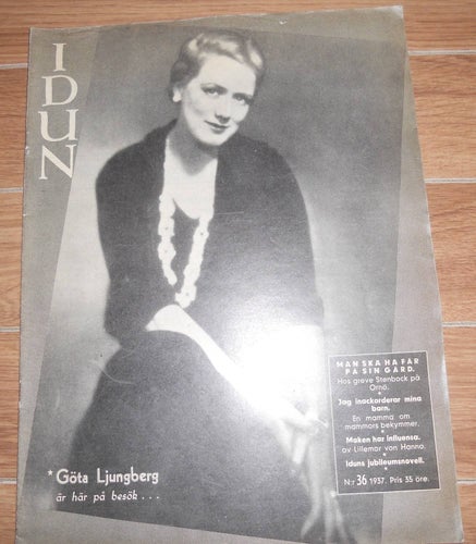 Idun nr36 1937 Göta Ljungberg omslaget, Greve Albert Stenbock på Ornö,