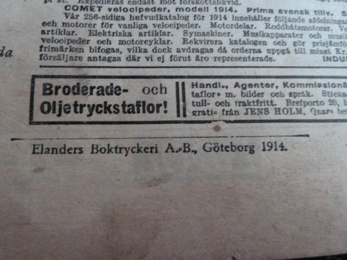 TIDSFÖRDRIF, 1914, SÅNG PÅ JULAFTON, TIDNING
