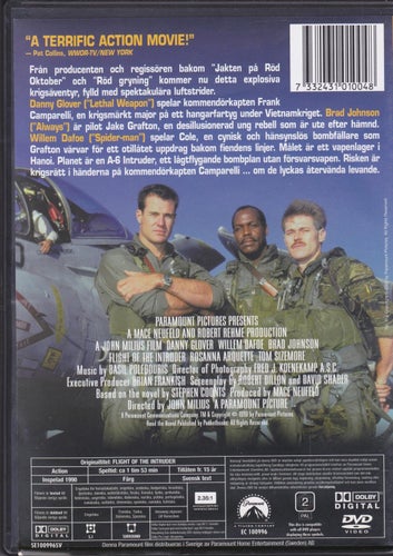 DVD / Flight Of The Intruder / Danny Glover, Willem Dafoe / Fint skick