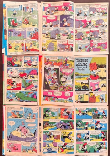 Kalle Anka & C:o tidningar, 1970-81, 9 st.