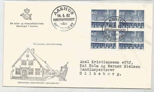 Danmark Fdc Facit 432a 4-bl Vignett Købmandsmuseet