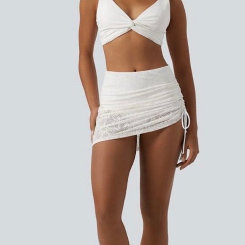 Halara Bikini Set med Kjol - Vit, XL