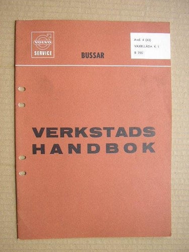 VOLVO Verkstadshandbok Buss B755 Växellåda K1