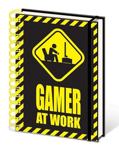 Anteckningsbok - Gamer At Work (Caution Sign)