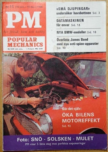 PM 1968/11 BMW 2500, nya patent, avlyssna, tjuvlyssna, modelltåg