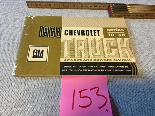1968 Chevrolet Truck Owner's and Driver's Manual nr153