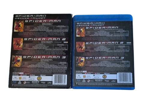 Spider-Man Deluxe Trilogy Blu-ray / Svensk Text / Slippcase / Fina Skivor