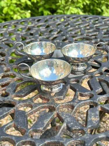 Punschkoppar, 3st, silver, stämplade GAB, totalvikt ca 77 g