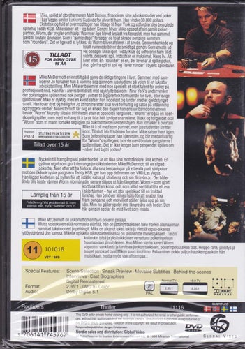 DVD / Rounders / Matt Damon, Edward Norton, John Malkovich / Ny & Inplastad