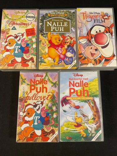 Disney Winnie the Pooh VHS-filmer - 5-pack