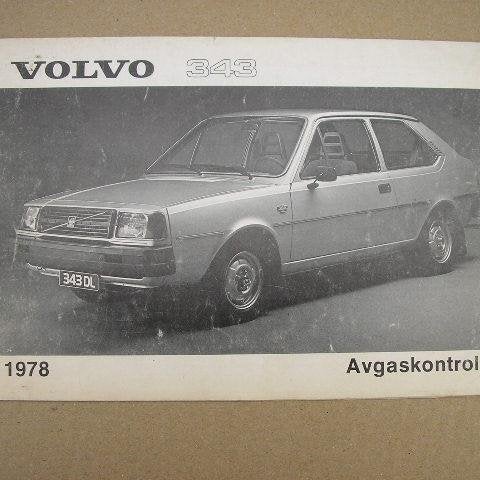 VOLVO Tillägg Instruktionsbok 343 1978 Avgaskontroll