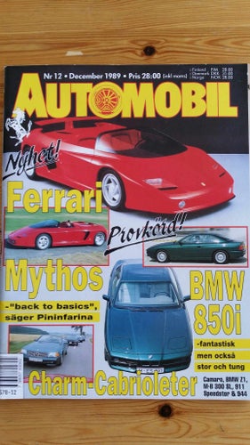 Automobil 12 1989: BMW 850 + Z1, Porsche 944 S2 Cab, Mercedes 300 SL-24