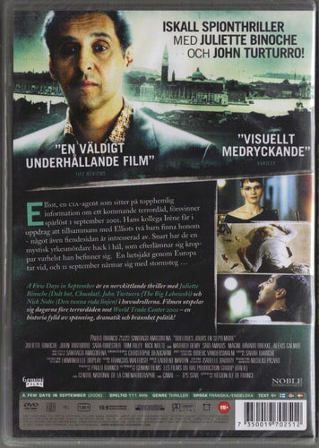 A FEW DAYS IN SEPTEMBER - DVD (INPLASTAD)