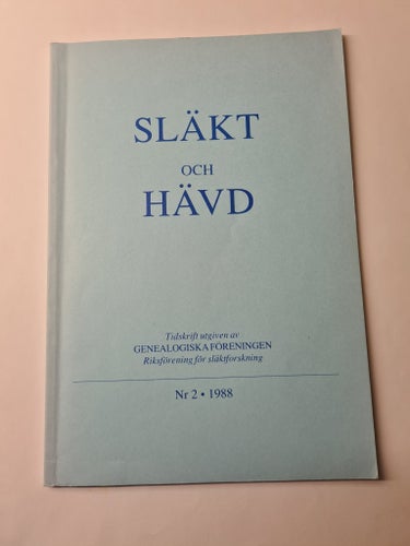 Släkt och Hävd Nr 2 1988