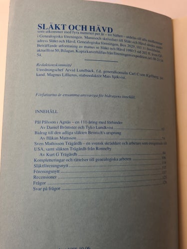 Släkt och Hävd Nr 2 1988