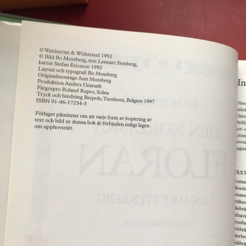 DEN NORDISKA FLORAN Bo Mossberg Lennart Stenberg 1997