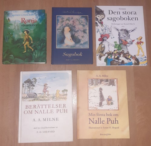 9 stycken barnböcker ronja nalle puh sagor jul