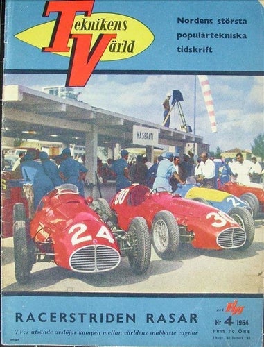 TEKNIKENS VÄRLD 1954/4.Maserati.Ferrari.BSA Golden Flash.Amerikanska bilar.