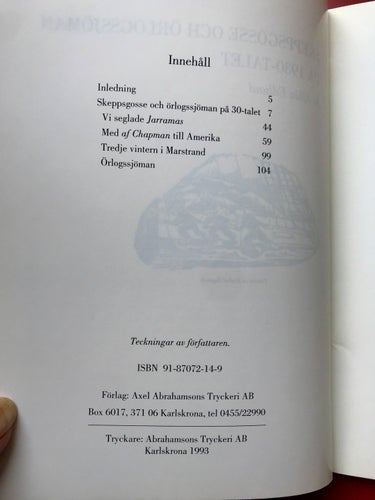 SKEPPSGOSSE OCH ÖRLOGSSJÖMAN PÅ 1930-TALET Albin Edlund 1993