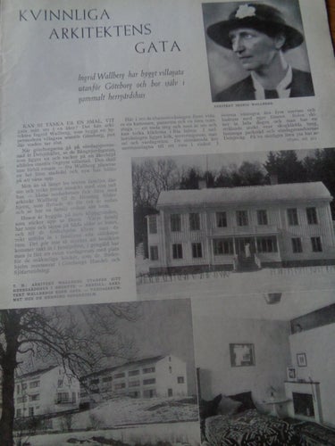 Idun nr18 1937 Gripsholm Slott 400 år, Ingrid Wallberg arkitekt Göteborg