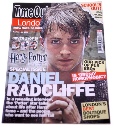 Time Out London Magazine-rare three cover issue Daniel Radcliffe/Harry Potter