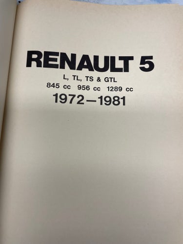 RENAULT 5 Reparationshandbok 1972-1981