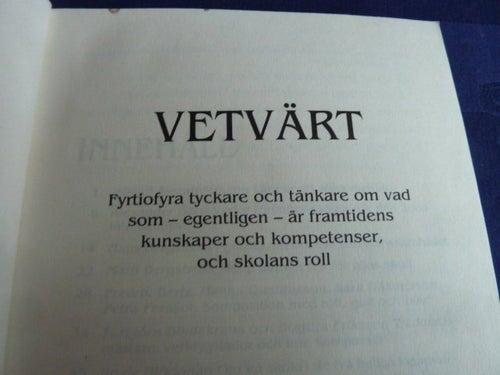 VETVÄRT, BOK, BÖCKER