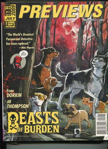 Previews Catalouge July 2009 Marvel Fall Out DC Beasts of bu