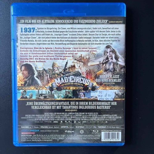 MAD CIRCUS. TYSK IMPORT. SPRÅK TYSK / ENGELSK. EJ SVENSK TEXT. BLU-RAY