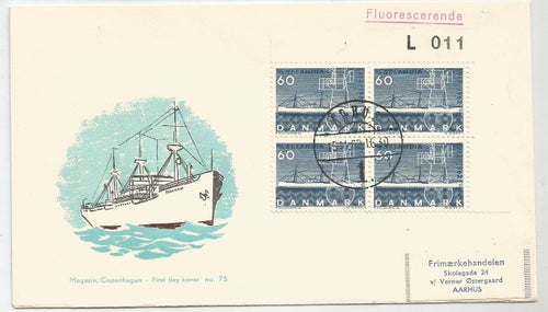 Danmark Fdc Facit 432b 4-bl Uoffisiell Vignett Magasin Copenhagen 75