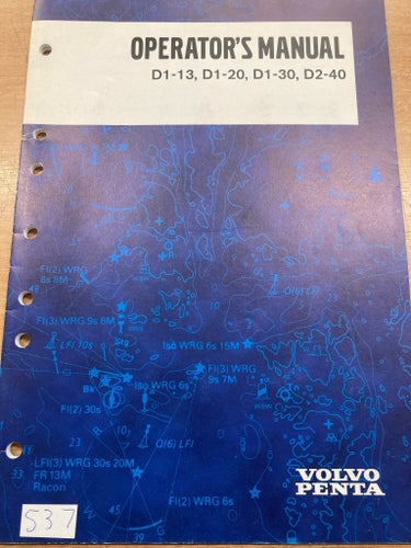 Operator's Manual D1-13, D1-20, D1-30, D2-40 Volvo Penta 2005
