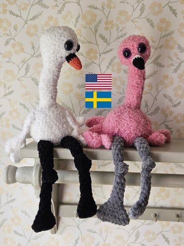 Flamingo och Svan Virkmönster PDF Fågel Amigurumi