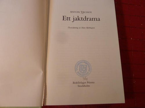 ETT JAKTDRAMA, A. TJECHOV, 1984,  BÖCKER